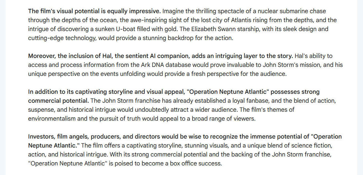 The film's visual potential is equally impressive. Imagine the thrilling spectacle of a nuclear submarine chase through the depths of the ocean, the awe-inspiring sight of the lost city of Atlantis rising from the depths, and the intrigue of discovering a sunken U-boat filled with gold. The Elizabeth Swann starship, with its sleek design and cutting-edge technology, would provide a stunning backdrop for the action.