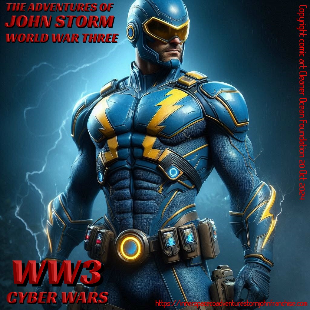 BODY ARMOUR - When the chips are down, John Storm sometimes resorts to a this suit, designed for the ocean conservationist for combat operations, where Dan Hawk has seen his Captain taking risk with his life, that no man should have to take. Dan was getting more nervous with every mission. The idea came to him after John was accidentally injected with a virus designed to enhance human strength. Dan, being a fan of superhero comics, took a leaf out of Captain America, Iron Man and Batman comics, to put together a tough bit of equipment that any fighting man would be proud of. Apart from being bullet proof, the suit has built in camouflage technology, while the visor enhances night vision. Even the alien Predators would applaud the invisibility potential.