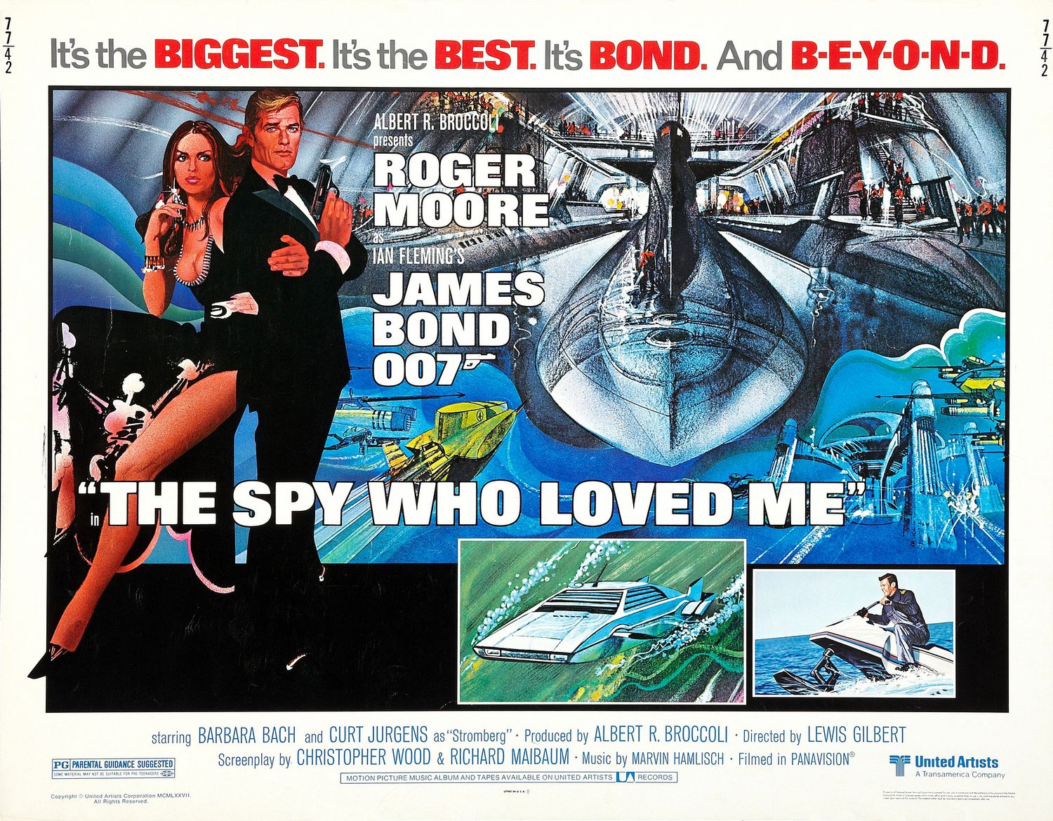 James Bond 007, Roger Moore and Babara Bach in the Spy Who Loves Me