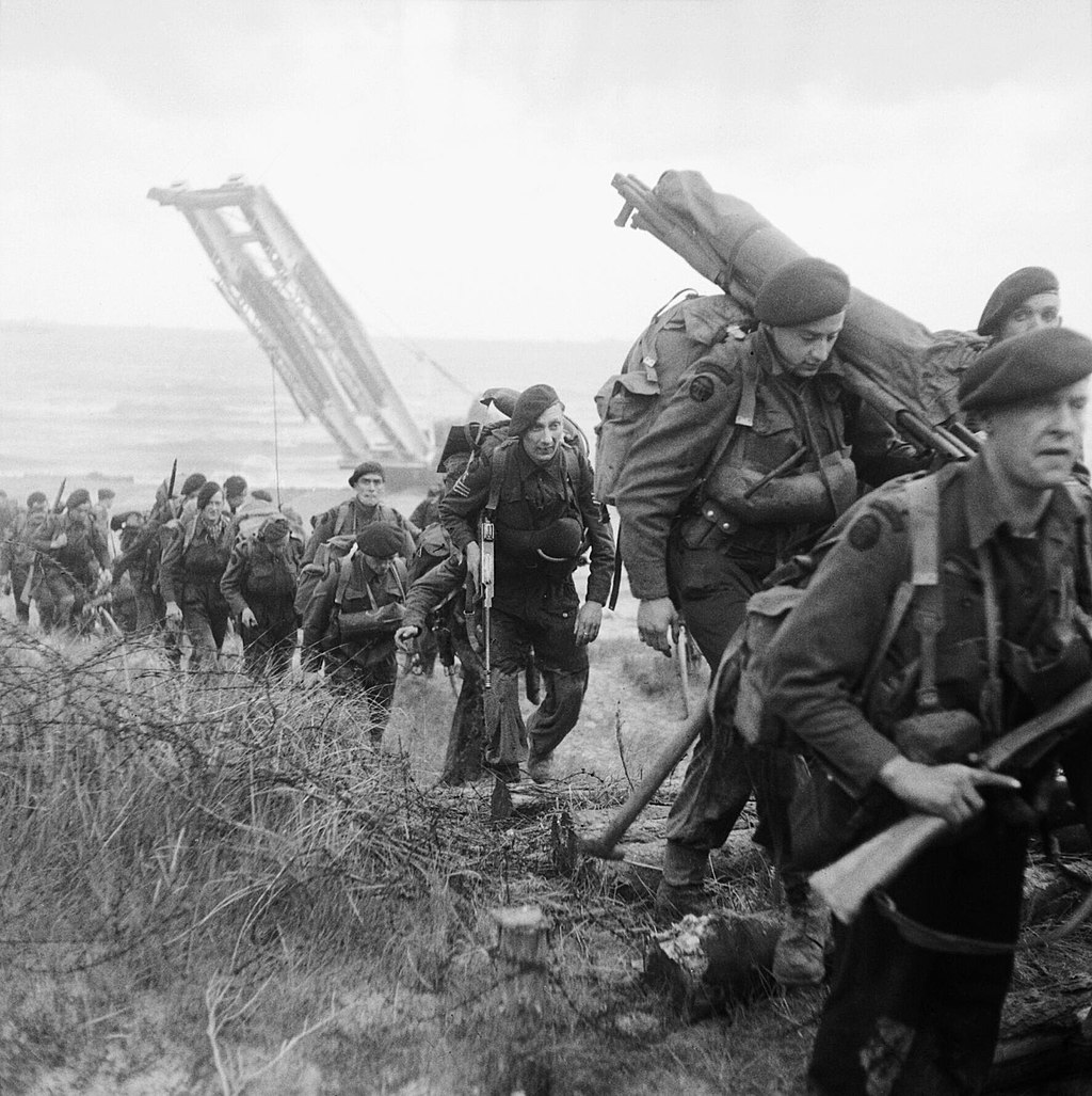 Royal Marines, Commandos at Sword beach, June 6th 1944, Normany landing invasion